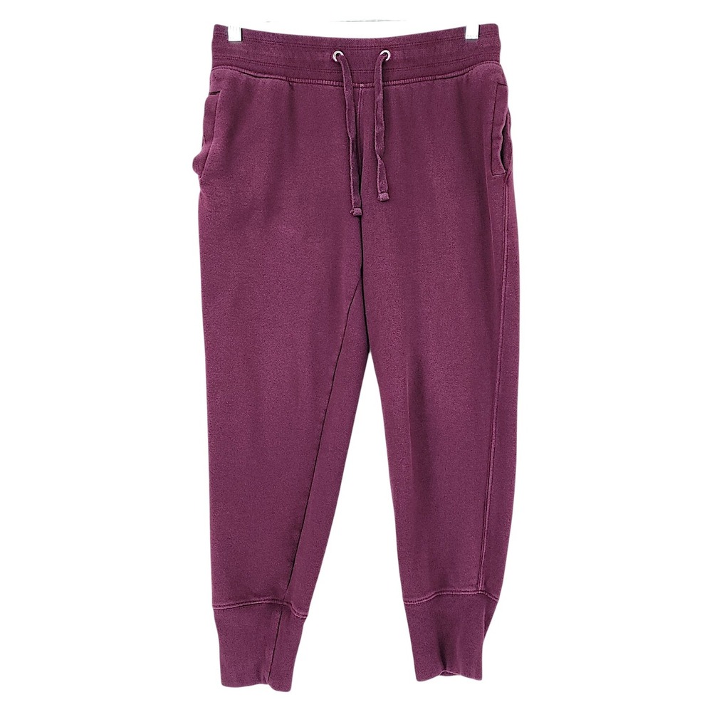 GAP Joggers Sweatpants Small Women Burgundy Purple Drawstring Pockets Loungewear